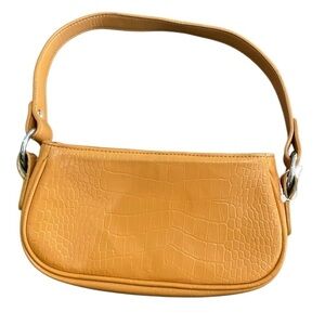 ASOS Croc-Embossed Orange Shoulder Bag